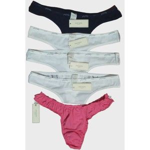 Lot of 5 Gilly Hicks Sydney Abercrombie New Thong Panties Cotton Medium